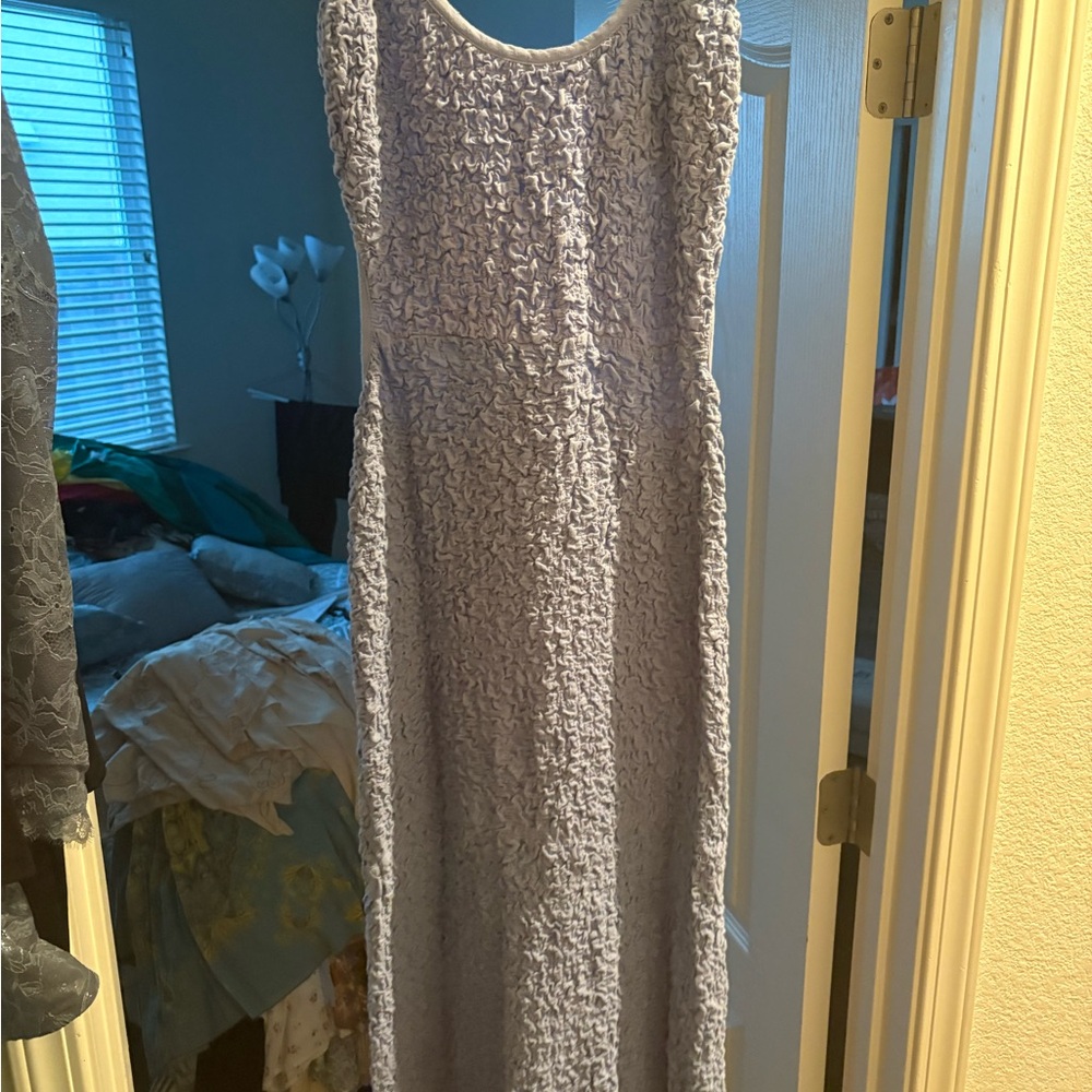 Elegant Lavender Resort Criss Cross Tie Back Dress